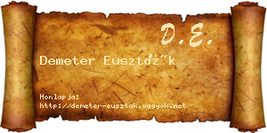 Demeter Euszták névjegykártya